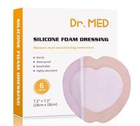 Dr. Med Aderezo de espuma de silicona 7.2 x 7.25 pulgadas, adhesivo impermeable para borde