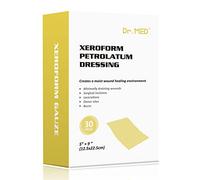 Dr.Med Xeroform - Parche para apósitos de petrolato, 5 x 9 pulgadas, 30 unidades por caja, apósitos de gasa no adherentes, para quemaduras de grosor menor o parcial, laceraciones, sitios receptores de