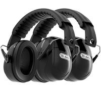 Dr.meter Cascos Antiruido Adultos 31dB, Cascos de Obra Pack de 2 Protectores Auditivos Ajustables para Trabajo, Construcción, Tiro Deportivo y Estudio, Cascos Insonorizados Aislantes de Ruido Negro