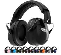 Dr.meter Cascos Antiruido Adultos 31dB, Cascos de Obra Protectores Auditivos Ajustables para Trabajo, Construcción, Tiro Deportivo y Estudio, Cascos Insonorizados Aislantes de Ruido Negro