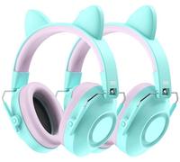 Dr.meter Cascos Antiruido Niños, Cascos Insonorizados Protectores de Oído para Niños SNR 32 Protectores Auditivos Cascos Ruido Orejeras Antiruido con Almohadillas Suaves Verde y Verde