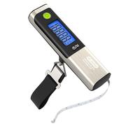 Dr.meter Peso Maletas Viaje, Bascula Maletas Viaje con Cinta Métrica, LCD Portátil Escala de Equipaje 50 kg/110 lb Capacidad Batería Incluida Ideal para Aeropuerto, Viajes y Aire Libre