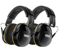 Dr.meter Protectores Auditivos Plegables para Adultos, Procase Casco Antiruido SNR 31dB Banda Ajustable para la Cabeza Plegables Defensores para Campo de Disparo Caza Negro+Amarillo 2Pcs