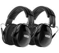 Dr.meter Protectores Auditivos Plegables para Adultos, Procase Casco Antiruido SNR 31dB Banda Ajustable para la Cabeza Plegables Defensores para Campo de Disparo Caza Negro Puro 2Pcs