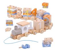 Dr. MUYA® Juguetes Montessori 1 2 3 4 Años, Juguete de Tren de Madera, Juguetes Niños 1 Año, Juegos Educativos Niños 2 Años, Juguete Apilable, Regalo Niño Niña 1-4 Años