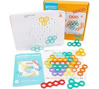 Dr. MUYA® Juguetes Montessori 3 4 5, Juegos Niños 3 Años, Juegos Educativos Niños 4 Años, Contando Juego de Aprendizaje, Rompecabezas Hexagonal, Regalo Niño Niña 3-5
