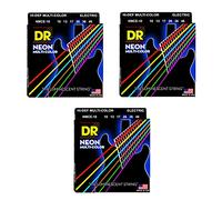 DR NMCE-10 Neón multicolor de alta definición el-guitar-strenge, 010-046, paquete de 3