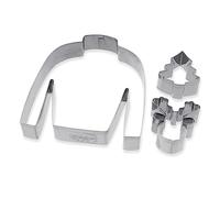 Dr. Oetker 1065 - Moldes para galletas (3 unidades, acero inoxidable)