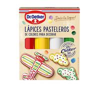 DR. OETKER - 4 Lápices Pasteleros de Colores, para Repostería, Color Amarillo, Rojo, Verde y Blanco, Decorar Tartas, Galletas y Cupcakes, Fácil Aplicación