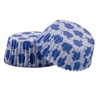 Dr. Oetker 50 moldes para magdalenas de papel FSC, 5 x 3 cm de diámetro, recubiertos, para magdalenas y cupcakes, color azul y blanco