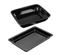 Dr. Oetker 9929450 - Juego de 2 platos para hornear, bandeja para hornear, bandeja para hornear, bandeja para hornear, acero, correo electrónico, negro, 42 x 29 x 4 cm y 40 x 34 x 8 cm