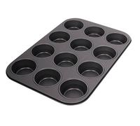 Dr. Oetker Bandeja Madalenas 12 Cavidades acero con revestimiento antiadherente especial, color negro. 1 ud.