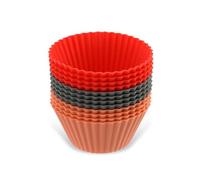 Dr. Oetker Capsulas de Silicona para Magdalenas, moldes Individuales para Hornear Muffins o Cupcakes, en Colores, 6,5x4cm, 12uds Platinum, Surtidos en Gris, Naranja y Rojo, 6,5 x 6,5 x 4 cm (1263)