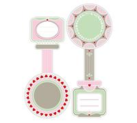 Dr. Oetker cas-3223 Sello Etiquetas, Papel, Rosa/Verde/marrón/Blanco/Rojo, 16 x 12 x 0,1 cm, 16 Unidades