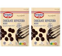 DR. OETKER - Chocolate Negro para Repostería 150 g, Cobertura Especial para Bizcocho, Tartas o Cualquier Dulce, Intenso Sabor, Fácil de Usar (Paquete de 2)