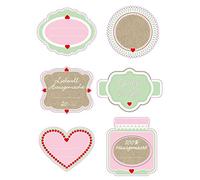 Dr. Oetker Etiquetas para Pegar y Decorar, Etiquetas de conservas para etiquetar - no Deja residuos (Motivos: 6), cantidad: 24 Unidades