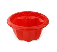 Dr. Oetker Flexxibel Love Molde Silicona Horno Redondo para Rosco Alto, apto para lavavajillas, silicona flexible resistente al calor color rojo 18x18x9 cm, 1ud.