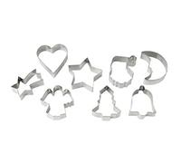 Dr. Oetker Juego de moldes para galletas de Navidad, de acero inoxidable (color plateado), 1 juego de 8 unidades 1383