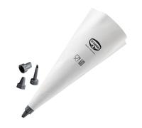 Dr. Oetker Manga Pastelera, Manga de Algodón Resistente al Desgarro, Resistente a Altas Temperaturas hasta 100ºC, Incluye 4 Boquillas de Plástico Intercambiables, Apto para Lavavajillas