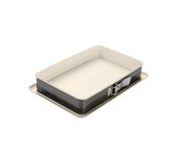 Dr. Oetker Molde Desmontable Rectangular con Base Antigoteo, Acero Reforzado con Cerámica, Antiadherente y Resistente hasta 230ºC, 42x29x7cm, Antifugas, Color Crema y Gris, 38x25x7 cm, 1 ud.