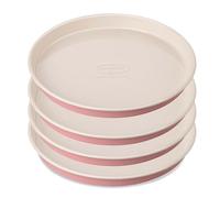 Dr. Oetker Molde Layer Cake, Diseño Retro, Molde Redondo para Tartas con Revestimiento Antiadherente Especial con Refuerzo Cerámico, Color Rosa/Crema, 17x3 cm, 4 uds.