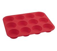 Dr. Oetker Moldes para magdalenas (12 unidades, 34 x 26 x 3 cm, FLEXXIBLE LOVE, Siliconfrom for Muffins, Backform aus hochwertigem Platinsilikon, Form mit Antihaft-Eigenschaften (Farbe: Rot), Menge: 1