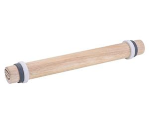 Dr. Oetker Rodillo de cocina de madera para extender pasta, rodillo con anillos separadores extraíbles de 2 mm y 5 mm, 35 cm x 4 cm de diámetro