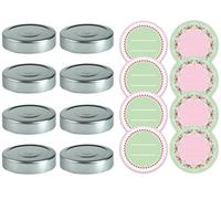 Dr. Oetker Tapas Twist-Off + Pegatinas hojalata Plateado/Verde/Rojo/Blanco/Rosa, 8,5 x 8,5 x 1 cm, 8 Unidades