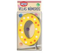 DR. OETKER Velas Número 0, Vela de Cumpleaños Para Personalizar Tartas, Cupcakes o Bizcochos - Pack de 1 Vela con Número 4 en Colores Rojo, Azul, Verde o Amarillo