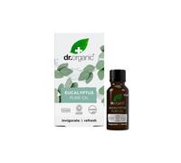 Aceite Esencial de Eucalipto de Dr Organic, 100% Puro y Natural, Estimulante, para Alivio de la Congestión, Aromaterapia, Masajes, Vegano, Libre de Crueldad, Sin Parabenos y SLS, 10ml