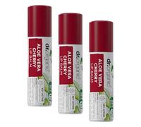 Dr. Organic Bálsamo de Labios, Aloe Vera y Cereza, 5.7 ml (Paquete de 3)