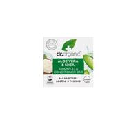 Barra de Champú y Acondicionador Dr Organic Aloe Vera & Karité, Calmante, Para Todo Tipo de Cabello, NUEVO, Libre de Plástico, Natural, Vegano, Libre de Crueldad, Sin Parabenos ni SLS, Orgánico, 75 g