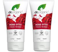 Dr. Organic - Cuidado facial con rosa orgánico, 150 ml (Paquete de 2)