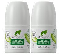 Dr Organic Desodorante Roll On de Aloe Vera 50ml x 2 pack - sin Aluminio, Parabenos ni Químicos, Desodorante Natural para Mujer y Hombre, Vegano y Orgánico