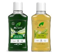 Dr. Organic Enjuague Bucal de Aloe Vera Orgánico 500 ml +Enjuague Bucal de Árbol de Té Orgánico 500 ml