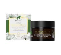 Dr Organic Evoke Tranquility Crema de noche renovadora de humedad, rica hidratación para una piel suave y lisa, con rosa mosqueta y sándalo, certificado orgánico, 50 ml