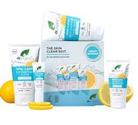 Dr Organic - Pack Cuidado Facial Antigranos Skin Clear - Piel Grasa o con Imperfecciones - Rutina Facial Vegana para Hombre y Mujer - 125ml, 150ml, 50ml y 10ml