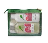 Dr Organic Vitamina C con guayaba orgánica Champú y acondicionador Set 265 ml x 2 con bolsa de viaje | Cuidado capilar natural para proteger el cabello teñido y dañado