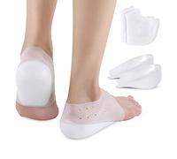 Dr.Pedi Plantilla de cojín de talones de aumento de altura, elevadores de altura invisibles, talones secos agrietados, soporte de arco, protectores de talón, soporte de talón para mujer