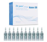 Dr.pen Cartuchos 3DNANO, 10Pcs Originales Agujas Dr.pen Compatible con Dr.pen Ultima M8/M7S, Cartuchos de Tinta de Repuesto Dr.pen Dermapen Profesional (3DNANO, 10Pcs)