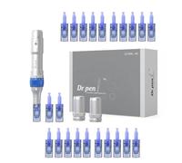 Dr.Pen Ultima A6 Derma-Pen Microneedling Pen Inalámbrica y Profesional con 22 Cartuchos de Repuesto - Máquina de Microagujas Recargable y Ajustable 0-2.5mm para el Cuidado de la Piel