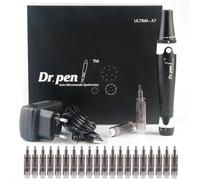 Dr.pen Ultima A7, Microneedle Eléctrico Auto Stamp, Máquina de Microagujas Ajustablede con 22 Cartuchos para Acne Perdida Cabello Arrugas Estrías Cicatriz, Derma Pen 0-2.5mm para Facial y Cuerpo