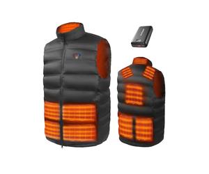 DR.PREPARE Chaleco Calefactable Chaqueta Calefactable Eléctrica para Hombre y Mujer con Batería 7,4 V 16 000 mAh 10 Zonas Calefactables 3 Niveles de Calor Ropa Calefactable para Invierno