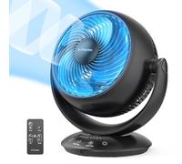 DR.PREPARE Ventilador de Mesa Circulación de Aire 25dB Potente Silencioso 3 Velocidades Temporizador 12H Ventilador Oscilación Inclinación 90° con Mando a Distancia para Dormitorio Oficina