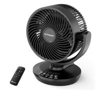 DR.PREPARE Ventilador de Mesa Silencioso 900 CFM Motor DC Brushless Oscilación 70°+100° 3 Velocidades Temporizador 12H Ventilador Silencioso Potente para Dormitorio Oficina Cocina