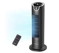 DR.PREPARE Ventilador Silencioso 25dB Motor DC 12W Ventilador Torre de Mesa 8 Velocidades 7m/s Temporizador Oscilación 80° Modo Sleep con Mando a Distancia para Dormitorio Oficina Camper Escritorio