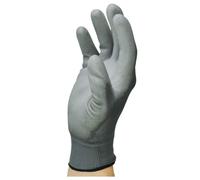 Dr Protec, Skudo Gris, Guante Técnico Reutilizable de Poliéster, Acabado Liso de PU, 1 Par; Talla L