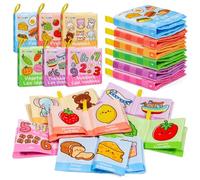 Dr.Rapeti 6 Piezas Libros Blandos en Francés, Libros Blandos para Bebé, Libro de Tela Suave, Libros de Tela Blandos para Bebé, Libros De Suave Sensoriales