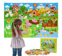 Dr.Rapeti Juego Fieltro Niños, Tablero de Historias de Fieltro, TabIero de FieItro para Cuentos para Niños, Animales de granja, TabIero de franeIa de animales de granja