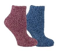 Dr. Scholl's American Lifestyle-Calcetines relajantes de Corte bajo, 2 Pares Casual, Rosa/Azul Marl, 3.5-9 UK (Pack de 2) para Mujer